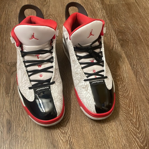 Size 12 Dub zero Jordan brand black red and white. They are in EUC - Picture 3 of 5